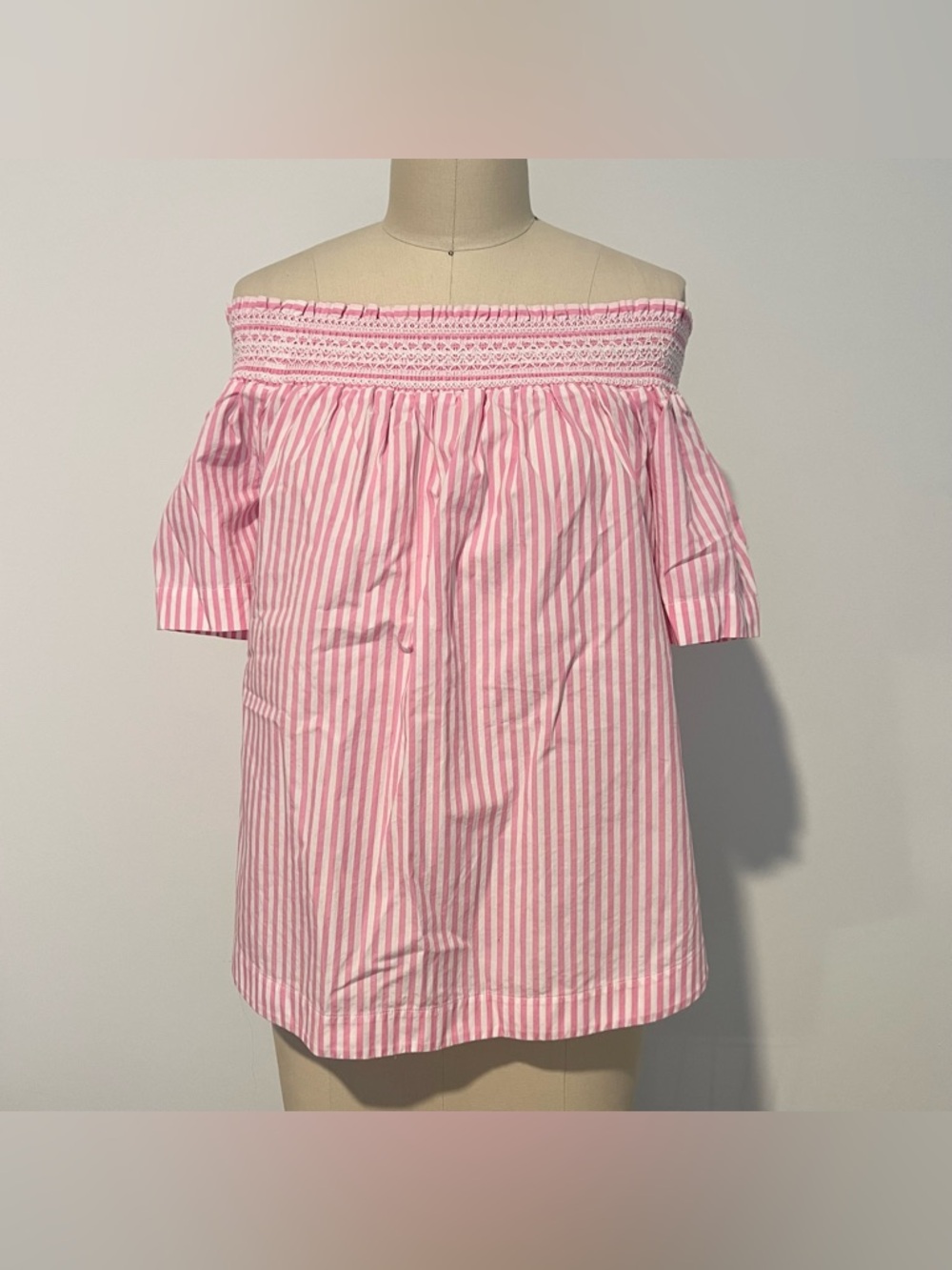 Vineyard Vines Off-Shoulder Pink Striped Women's Top